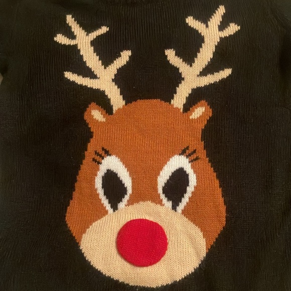 Carolyn Taylor Christmas Sweater size small Rudolph red nose reindeer - Picture 2 of 8